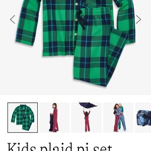 Primary Green Plaid Kids Pajama Set